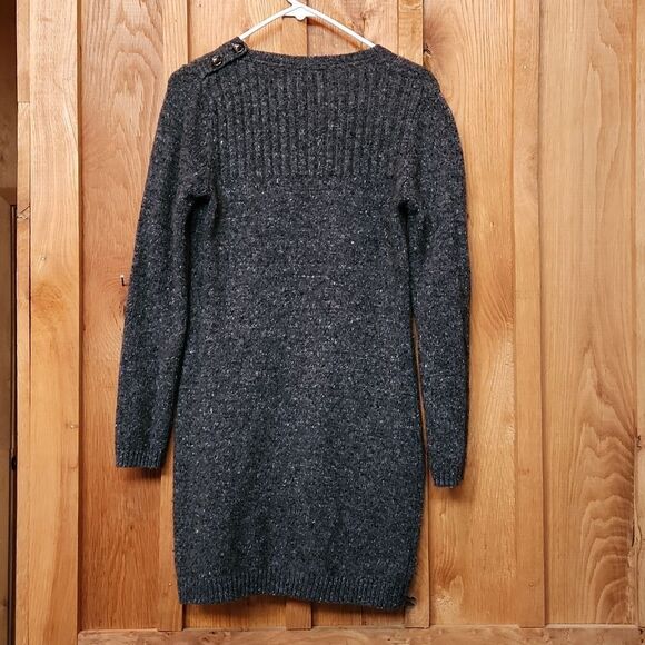 Boden Wool & Alpaca Sweater Dress, Vintage Size 8, Gray, Black White Multi Knit - Picture 4 of 12